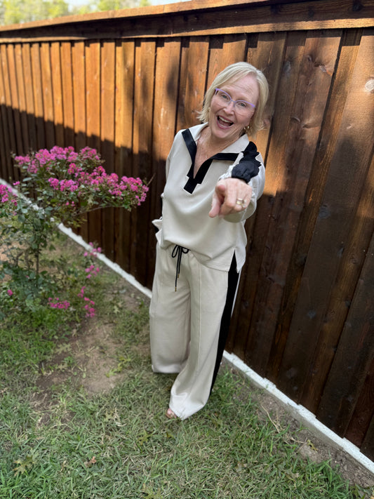 Always Classic 2 Piece Black & Tan Lounge Set